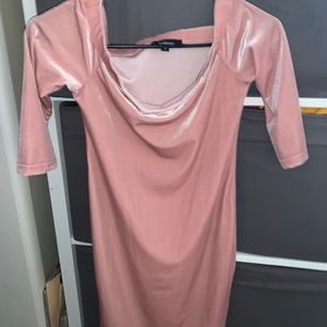 Pink velvet dress